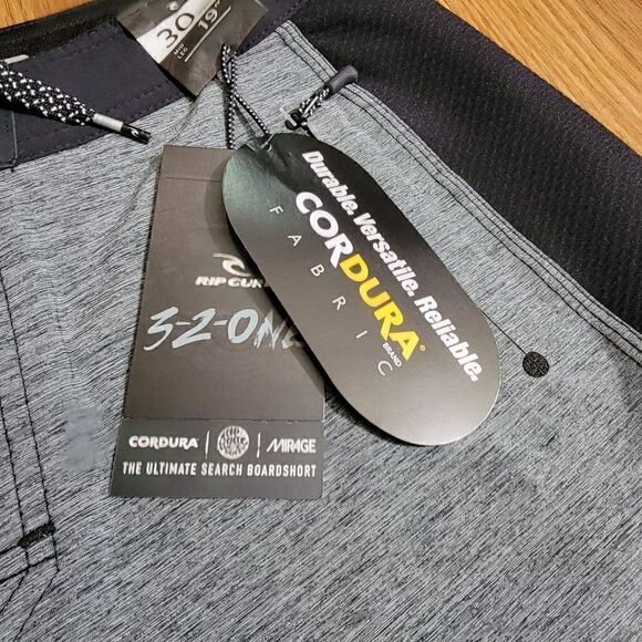 Rip Curl 3 2 One Mirage Cordura Boardshorts Black Grey Men's Size 30 Waist New - Picture 12 of 14